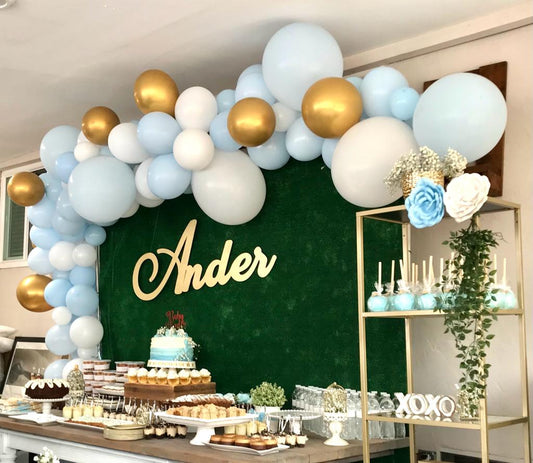 Babyshower Backdrop with Dessert Table